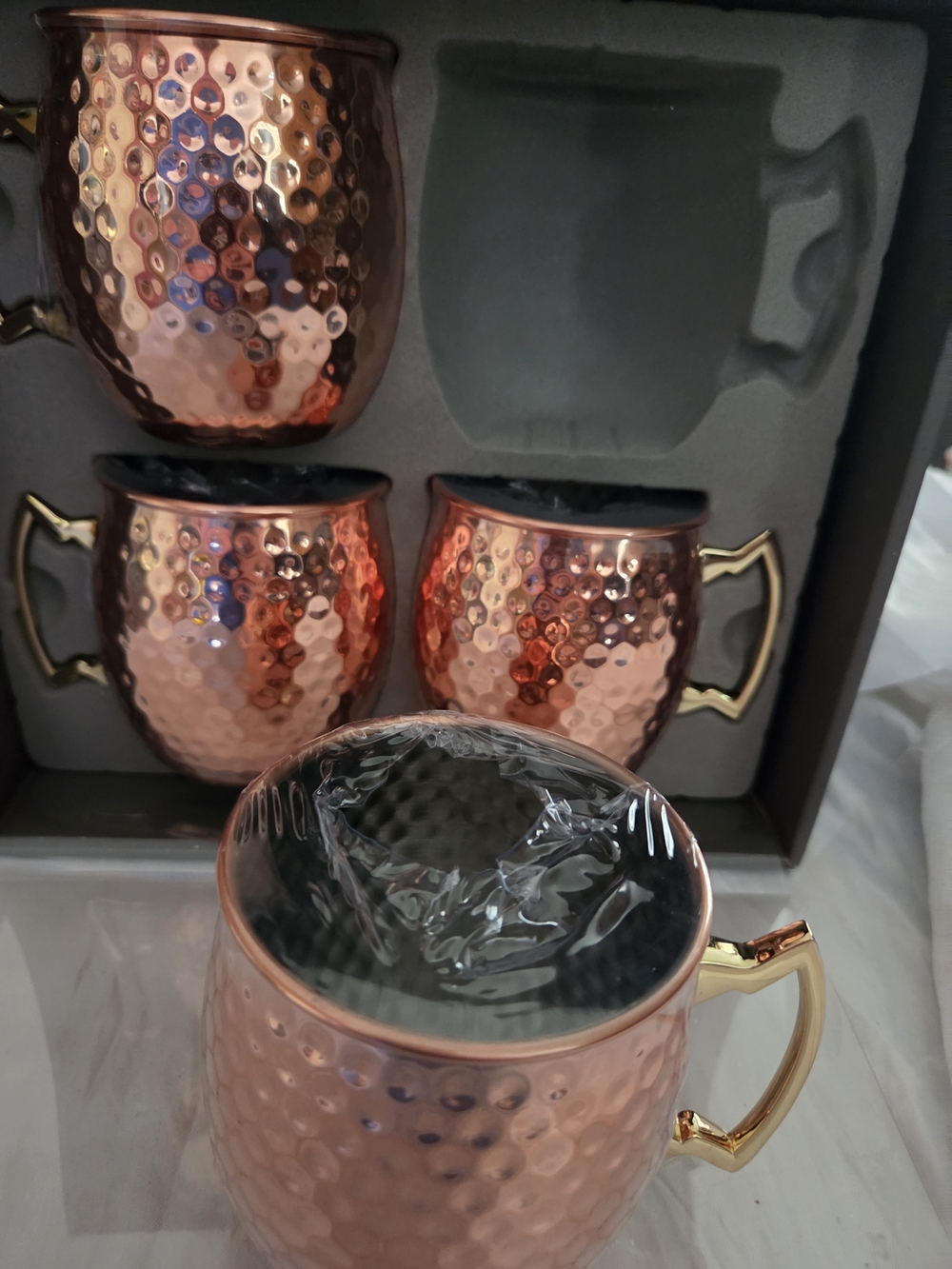 Hammered Copper Moscow Mule Mugs - Set of 4 NWT - Picture 3 of 6